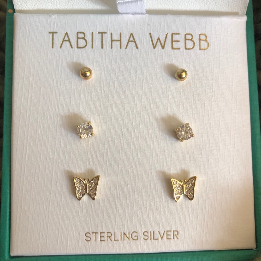 SALE! Sterling silver earring set with butterfly earring